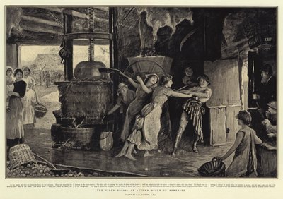 La prensa de sidra, una escena de otoño en Somerset de Robert Walker Macbeth